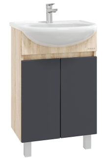 Напольная тумба под раковину Onika Милтон 105560 55см серый/дуб сонома